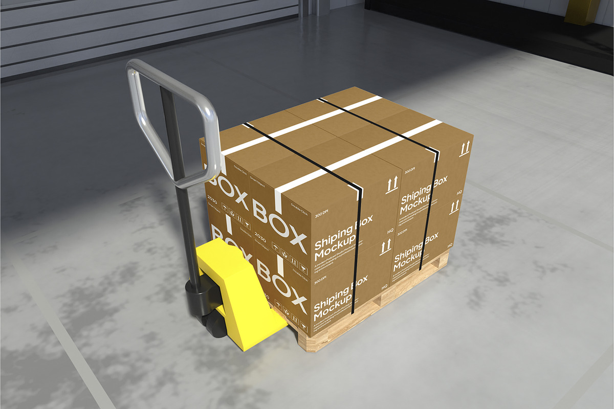 Shiping Box Mockup, a Packaging Mockup by Permadi Creative