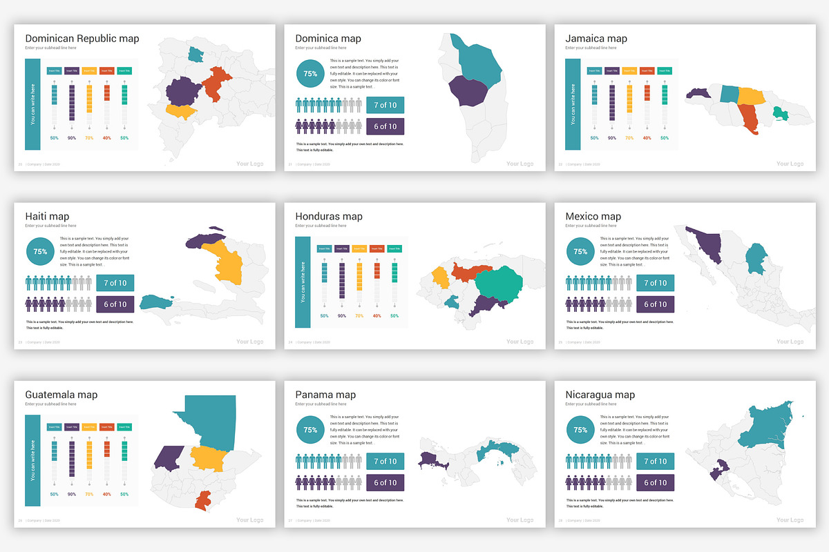 Maps PowerPoint infographics, a Presentation Template by SlideOne (Photo 7 of 31)