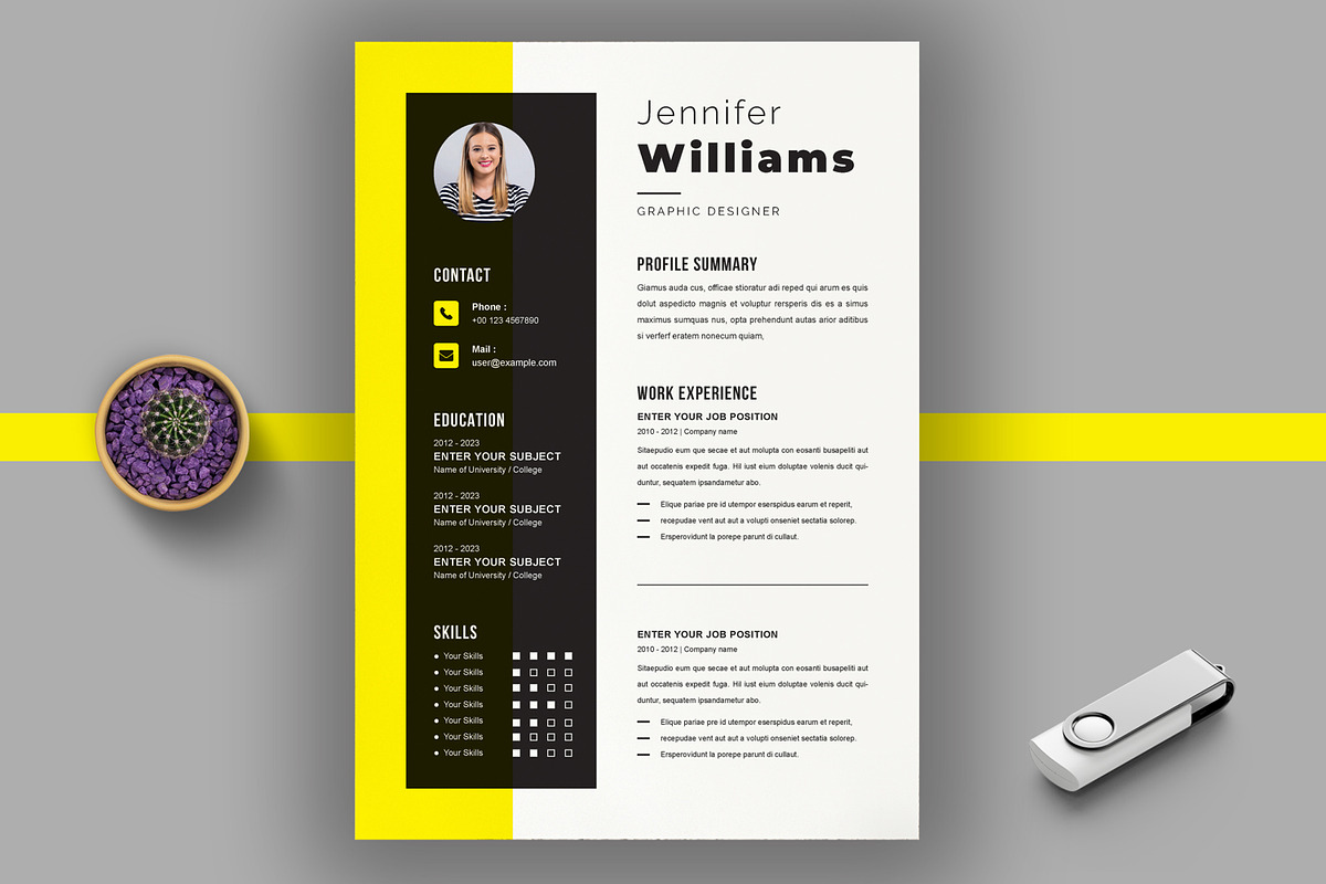 Resume Template, a Stationery Template by MightyDesign (Photo 1 of 8)