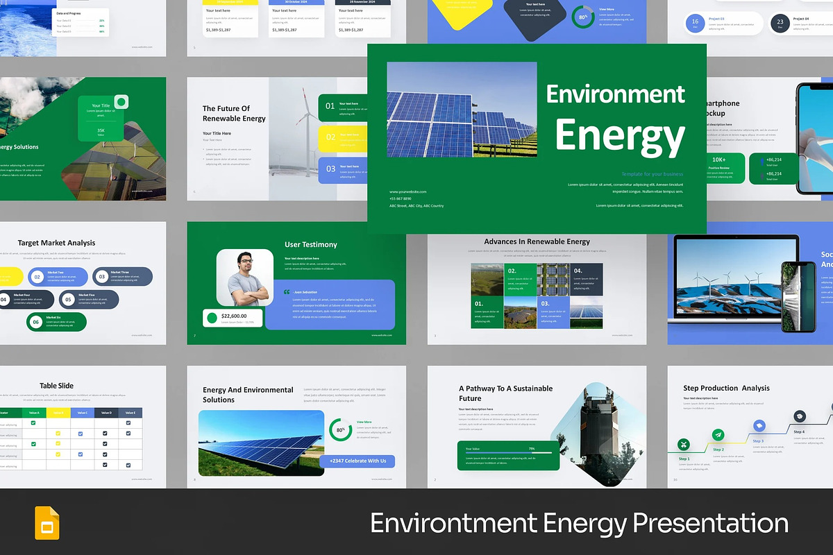 Environment Energy GSlides, PPoint, a Presentation Template by Fit-tee (Photo 1 of 2)