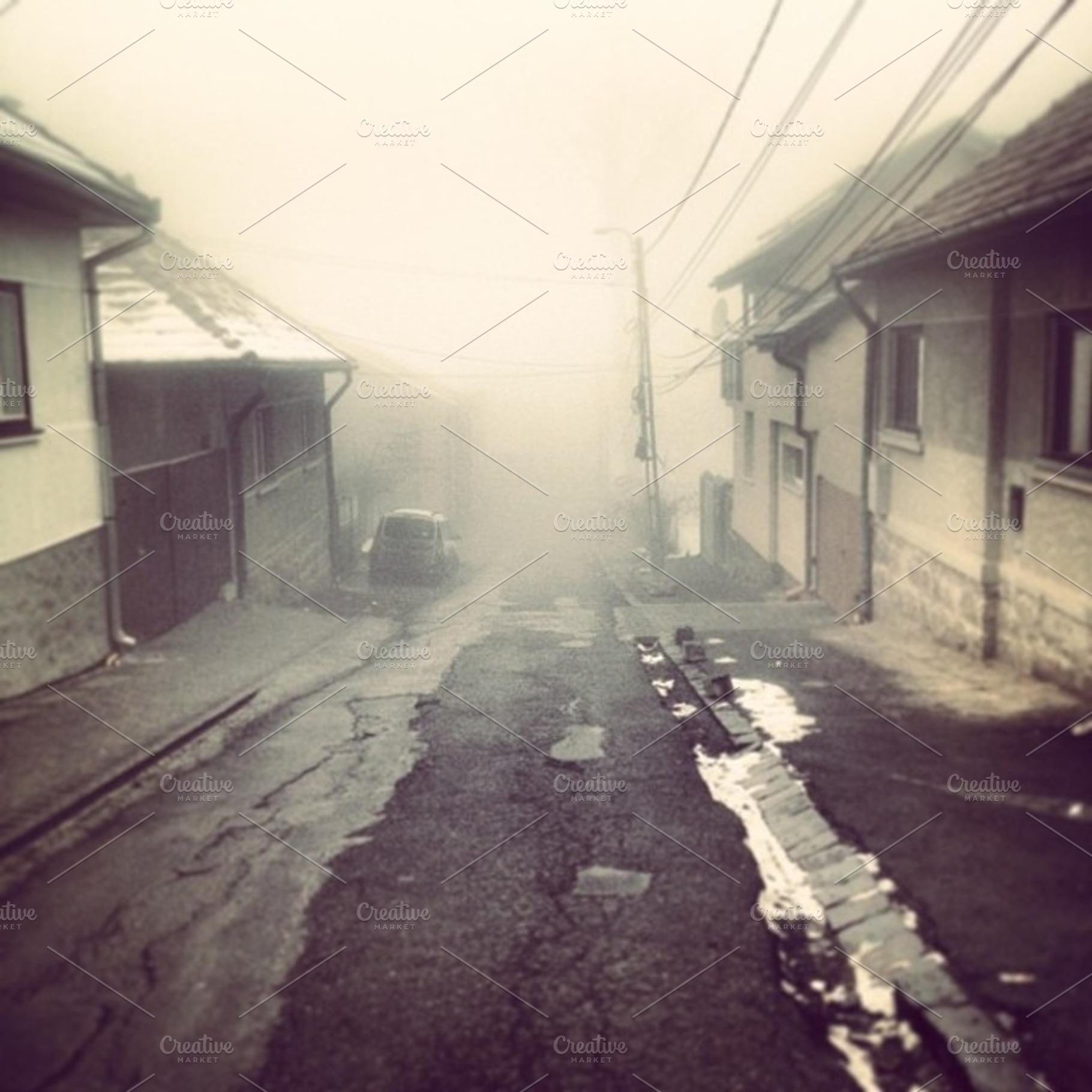 Street in fog