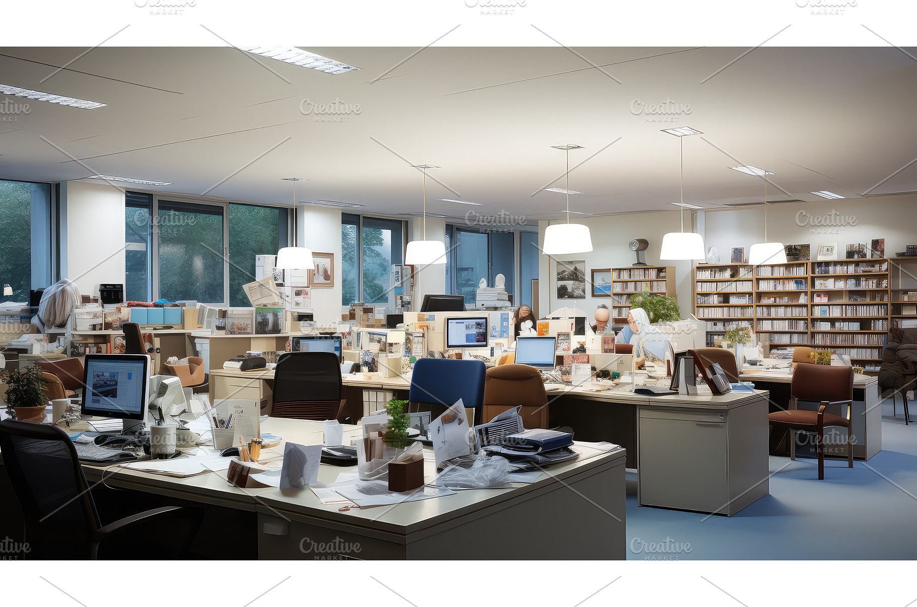 files work office background ai, a Technology Photo by pikepicture