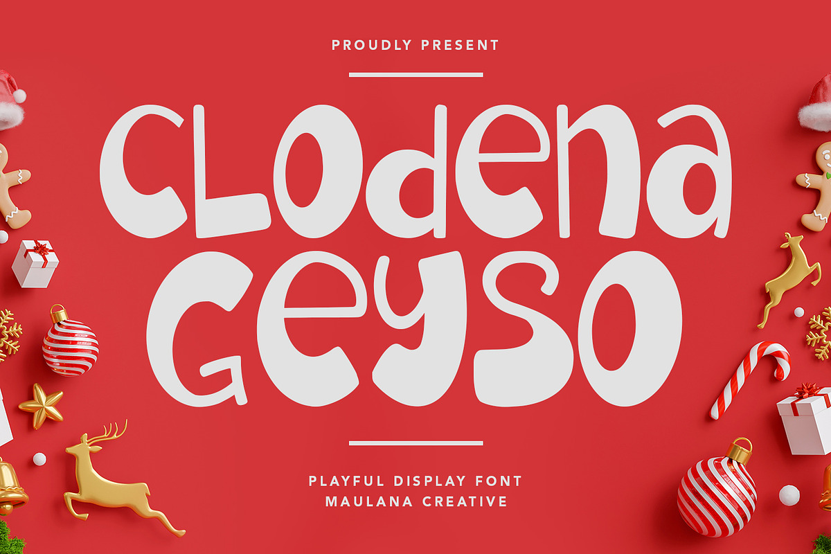 Clodena Geyso Playful Display Font, a Sans Serif Font by Maulana Creative (Photo 1 of 7)