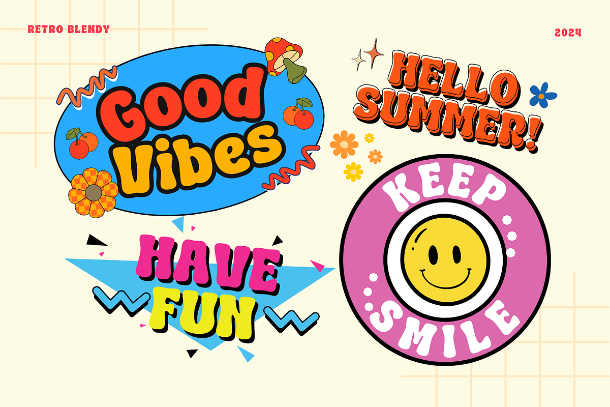 Retro Blendy - Retro Display Font, a Font by Sronstudio (Photo 5 of 12)