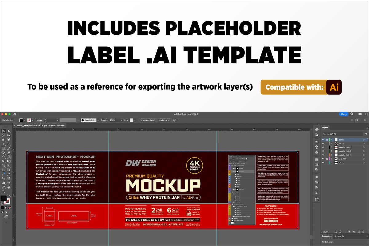 5lb Whey Protein Jar Mockup A2-Pro, a Packaging Mockup by Design Warlord (Photo 7 of 16)