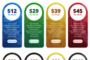 Colorful Set Pricing Tables, a Templates & Theme by DesignsStore (Thumbnail 2 of 2)
