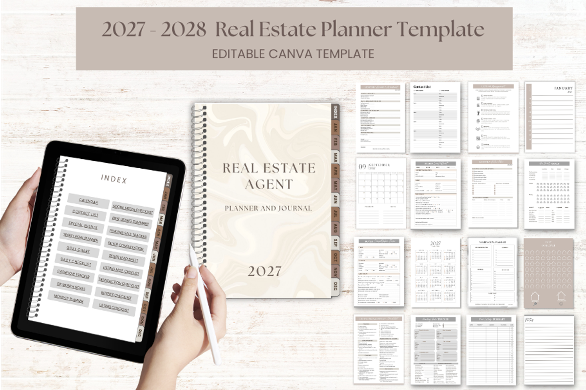 2027-28 Real Estate Planner Template, a Print Template by G DigiShop (Photo 2 of 2)