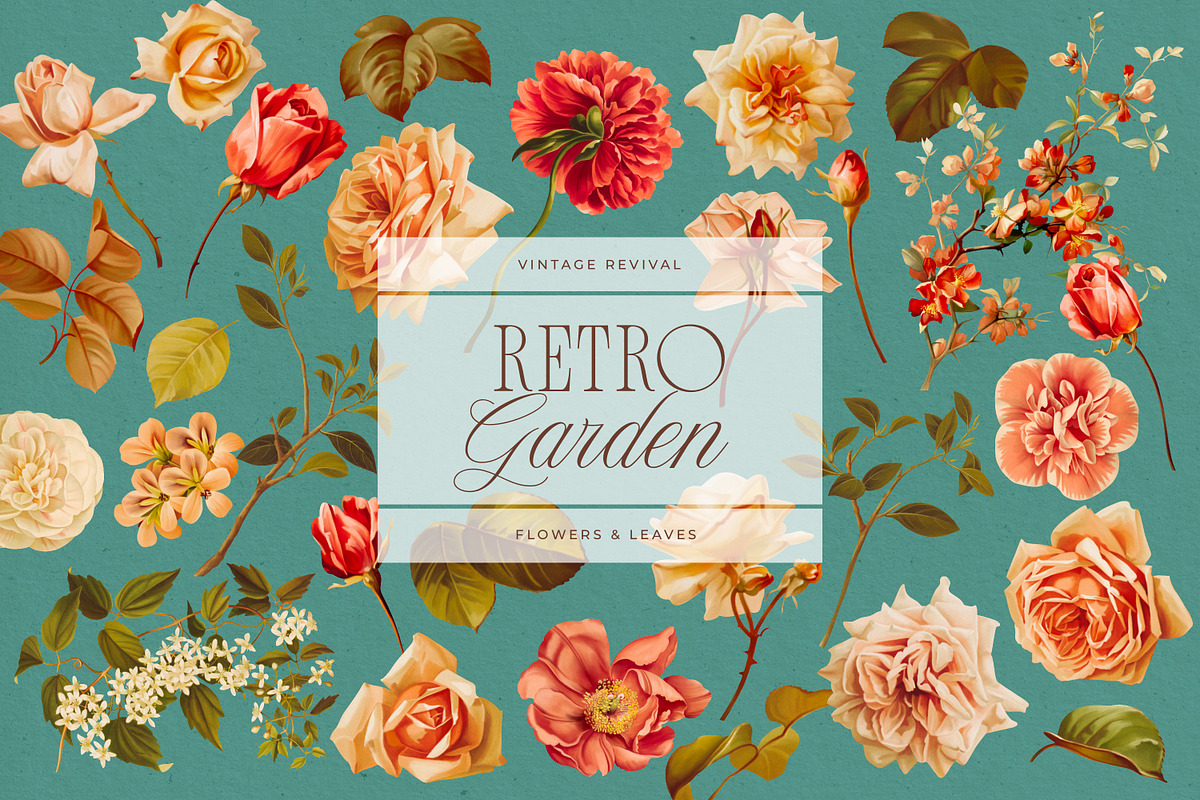 Retro Garden Floral Pattern Kit, a Decorative Illustration by Eclectic Anthology (Photo 9 of 11)