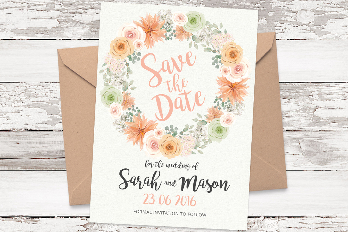 Save the Date card DIY template 07, an Invitation Template by Talent Supplies
