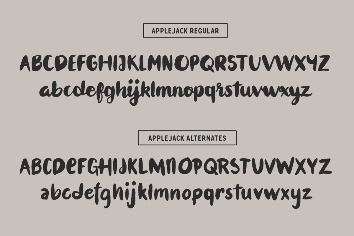 Applejack - A brush font trio preview 7