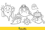 Ghost Halloween Digital StampOutline, a Seasonal Illustration by Peekadillie Art (Thumbnail 3 of 3)