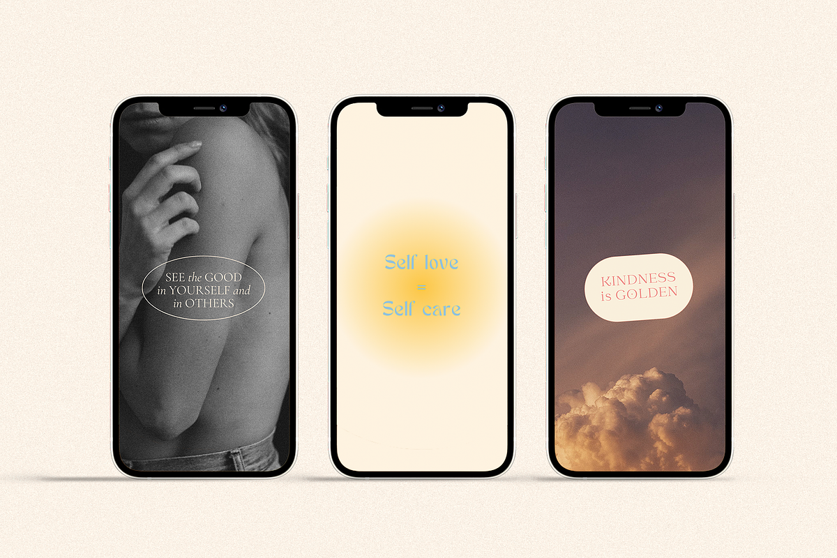 Self-Care Quotes CANVA IG Templates, a Social Media Template by Oksafox (Photo 6 of 17)