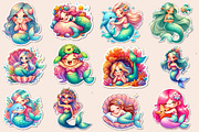 Kawaii Mermaid Clipart Bundle, an Illustration by Dream Creation (Thumbnail 2 of 4)