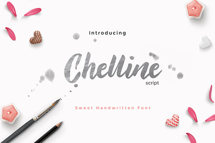 Chelline Script, a Script Font by cooldesignlab