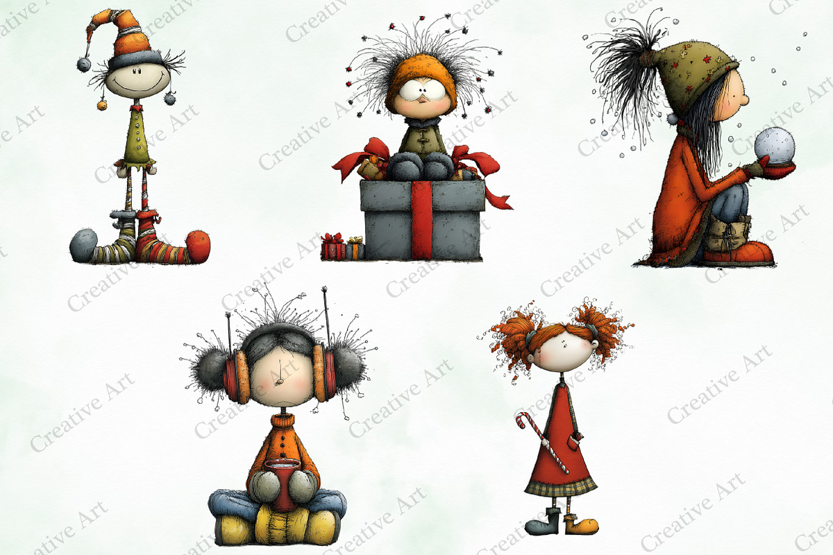 Whimsical & Quirky Doll Clipart, an Illustration by Creative Art (Photo 7 of 10)