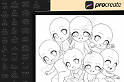 50 Procreate Chibi Base Group Stamps, a Brush Add-On by DrawingStoryShop (Thumbnail 7 of 7)