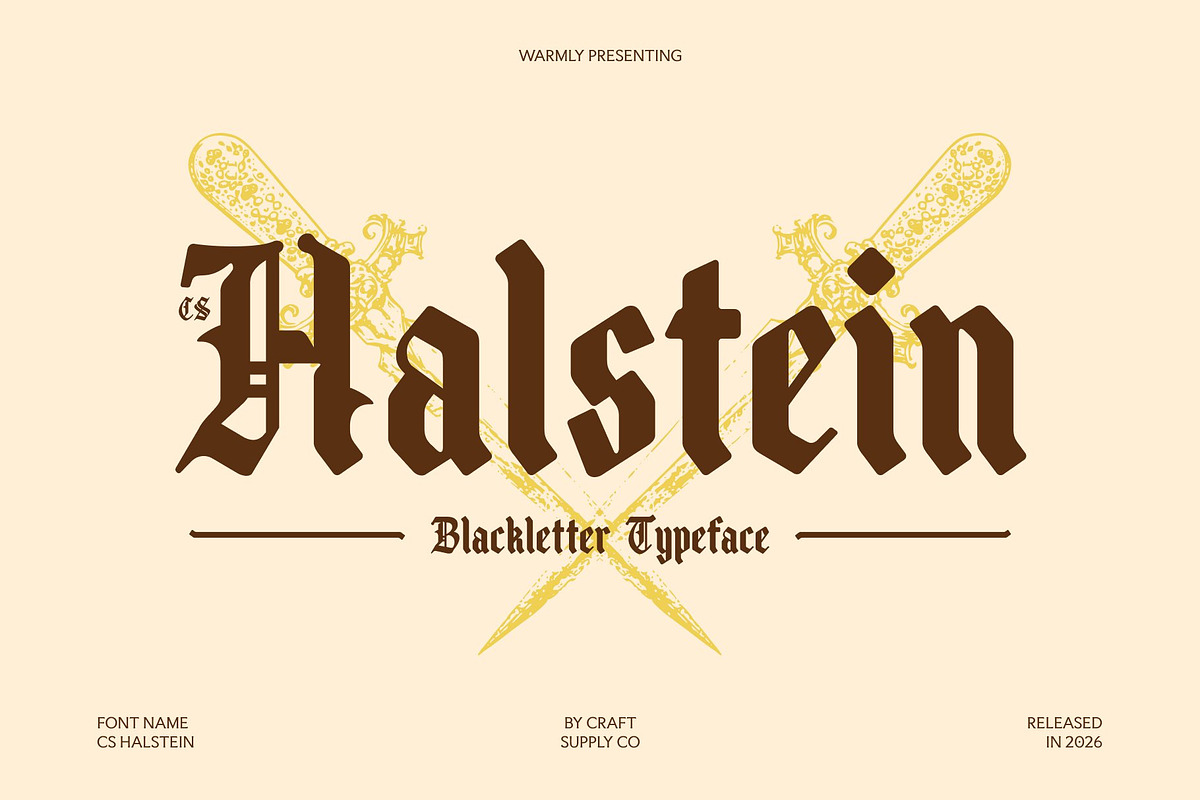 CS Halstein – Blackletter Font, a Blackletter Font by Craft Supply Co. (Photo 1 of 8)