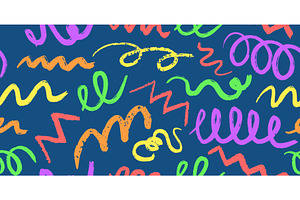 Crayon squiggles pattern. Seamless, an Illustration by Stock-Smart-Start