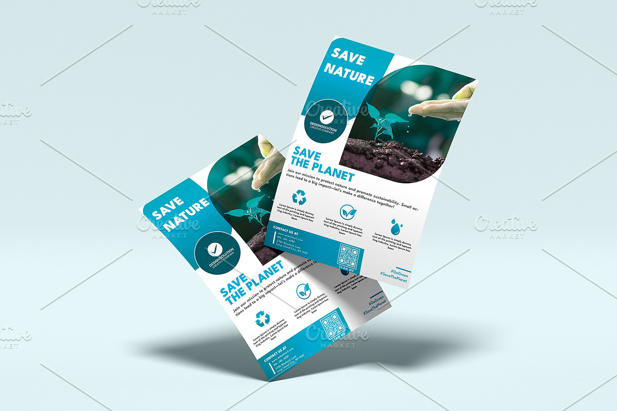 Save Nature Eco flyer Template, a Flyer Template by MadeByShahbaz (Photo 4 of 4)