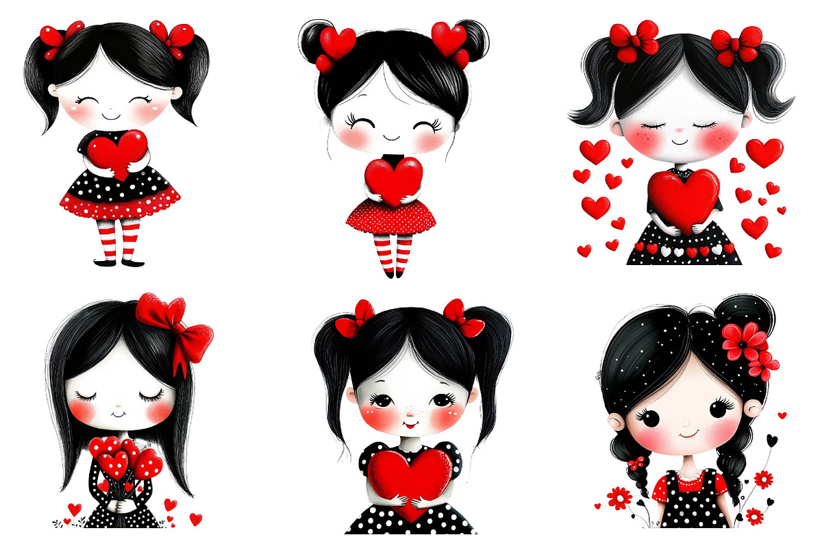Cute Girl Clipart, an Illustration by CreationArt (Photo 3 of 5)