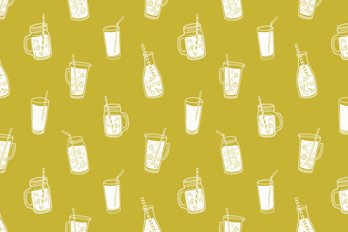 Smoothie drinks set + backgrounds, a Food Illustration by Good Studio (Photo 13 of 25)
