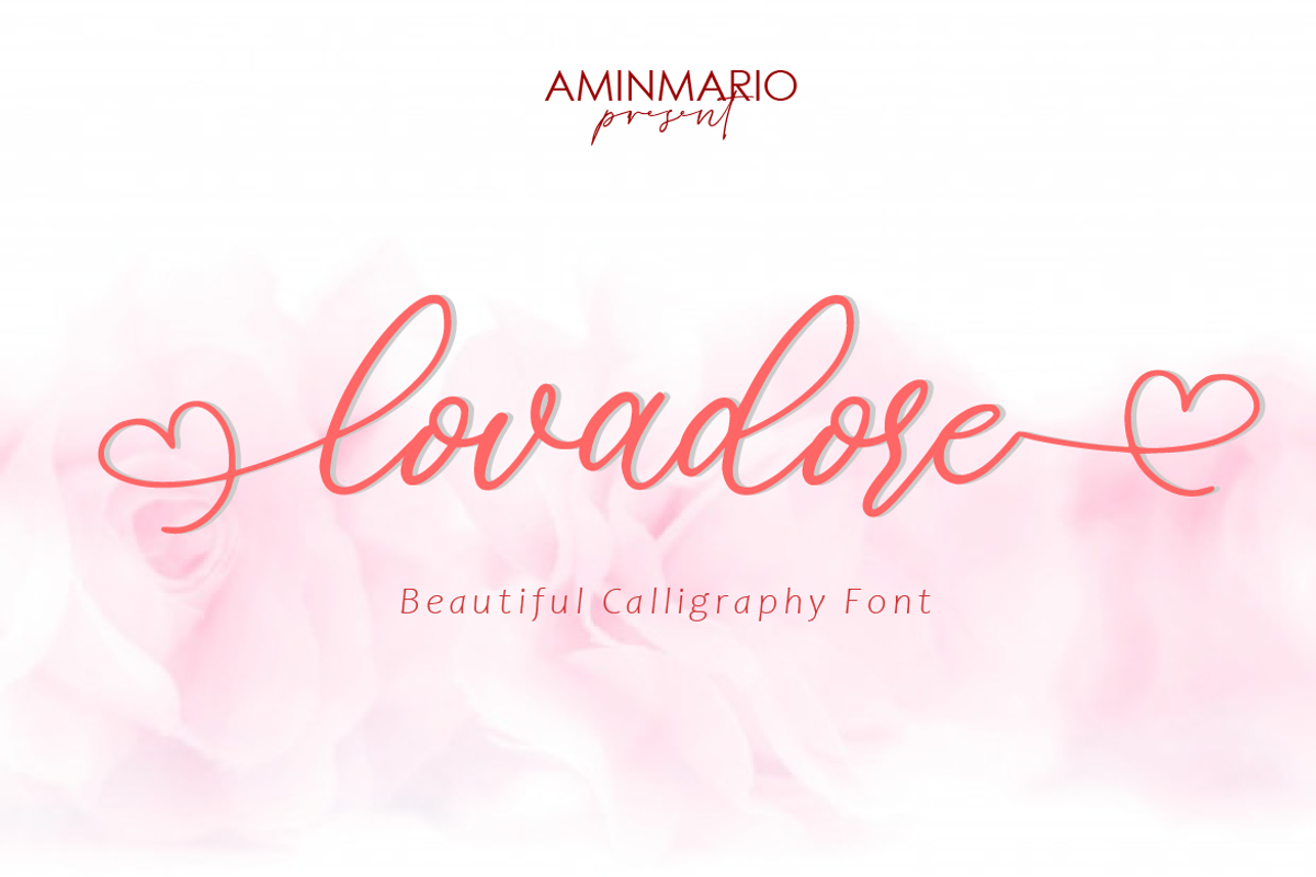 Lovadore, a Script Font by AMINMARIO (Photo 1 of 7)