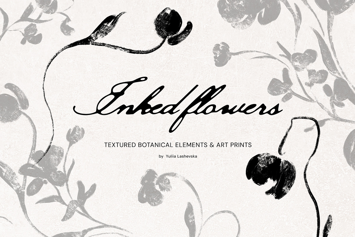 Inked Flowers: elements & art prints, a Decorative Illustration by Yuliia Lashevska (Photo 1 of 9)