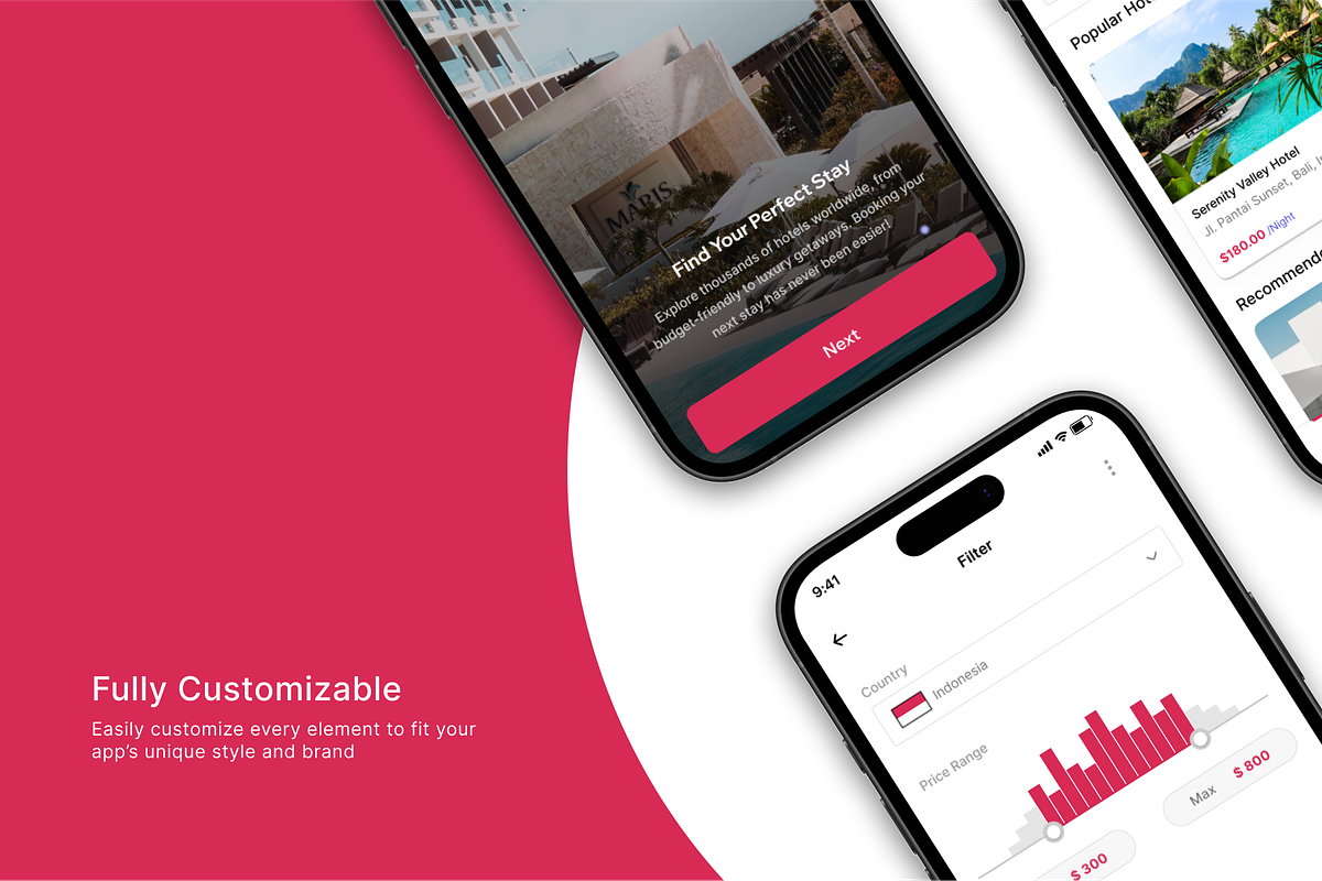 Hostella - Hotel Booking App UI Kit, an UI Kit Template by restiyathena (Photo 6 of 6)