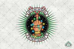 Funny Christmas Middle Finger Png, an Illustration by Craft Nest