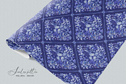 Blue Floral Portugal Mosaic Pattern, a Pattern Graphic by SirenaArt (Thumbnail 9 of 14)