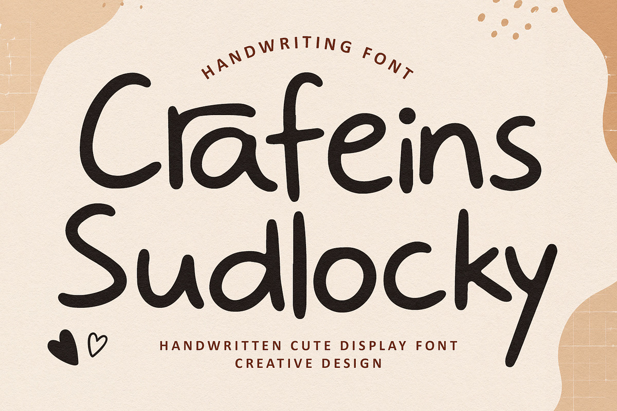 Crafeins Sudlocky Modern Cute Font, a Handwritten Font by Maulana Creative (Photo 1 of 7)