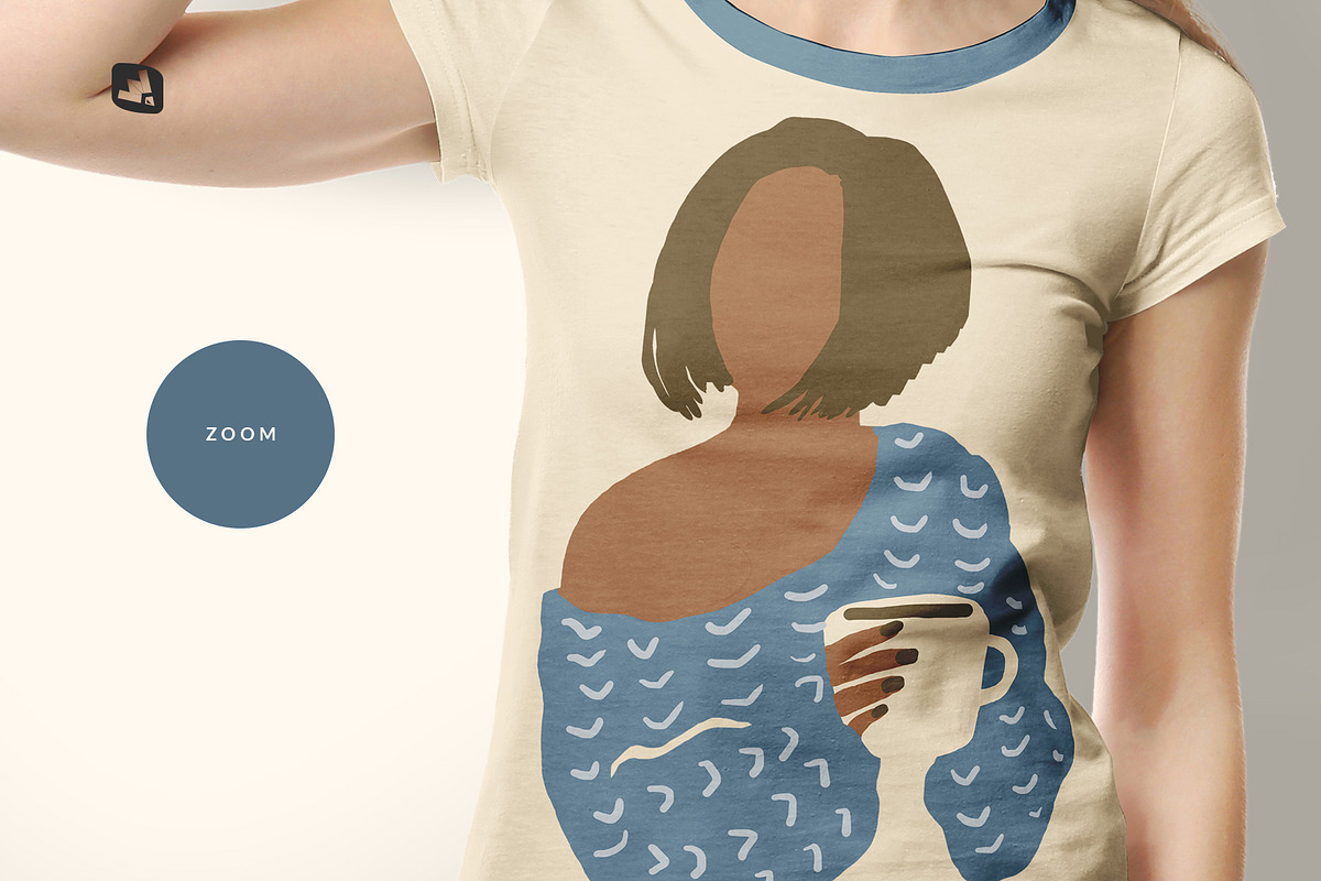 Women's Tshirt With Cap Mockup, a Shirt Mockup by Designertale (Photo 7 of 12)