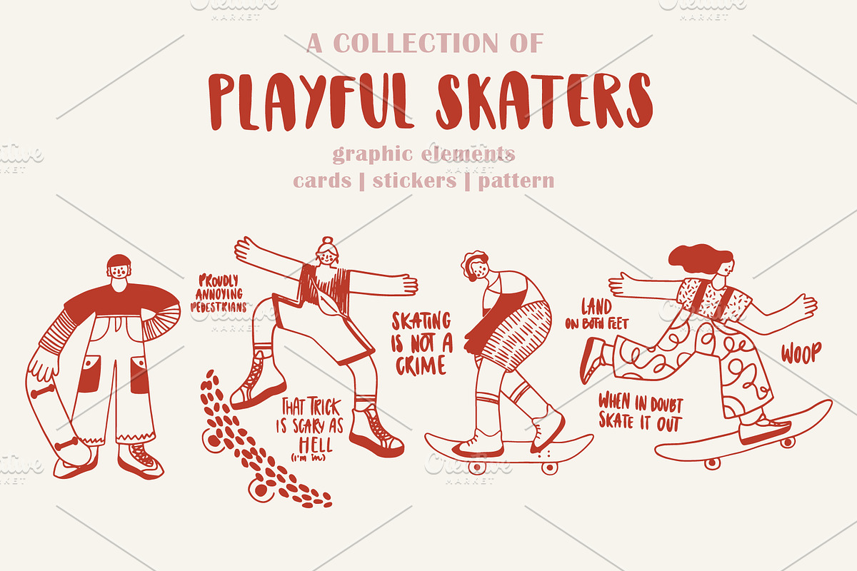 A collection of playful skaters, a Person Illustration by lexminci (Photo 1 of 10)