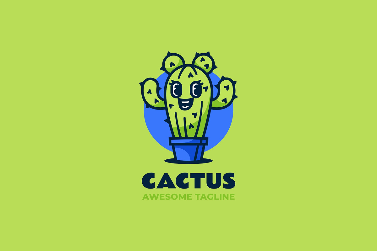 Cactus Mascot Cartoon Logo, a Branding & Logo Template by Artnivora.Std