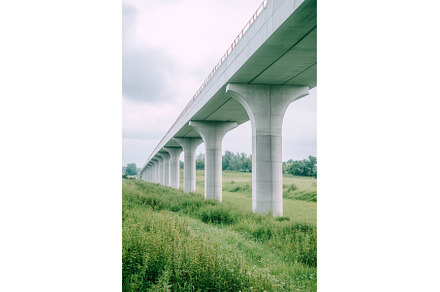 Modern bridge construction project, an Architecture Photo by Lermont51