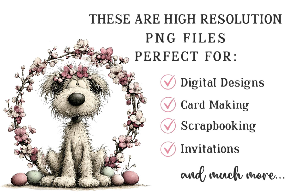 Whimsical Easter Dogs Clipart, an Illustration by DreamPrint404 (Photo 7 of 7)