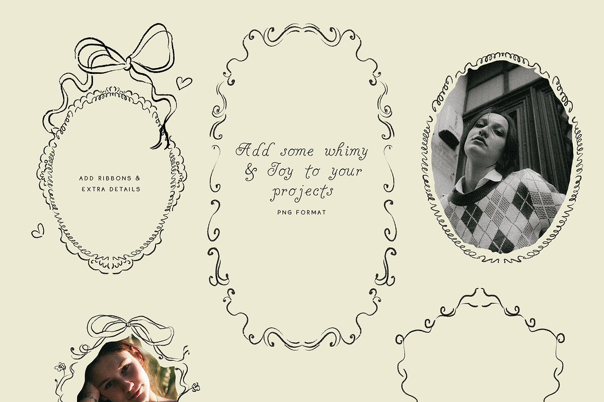Line art hand drawn spiral frames, an Object Graphic by Grace Noboa Illustrations (Photo 5 of 13)