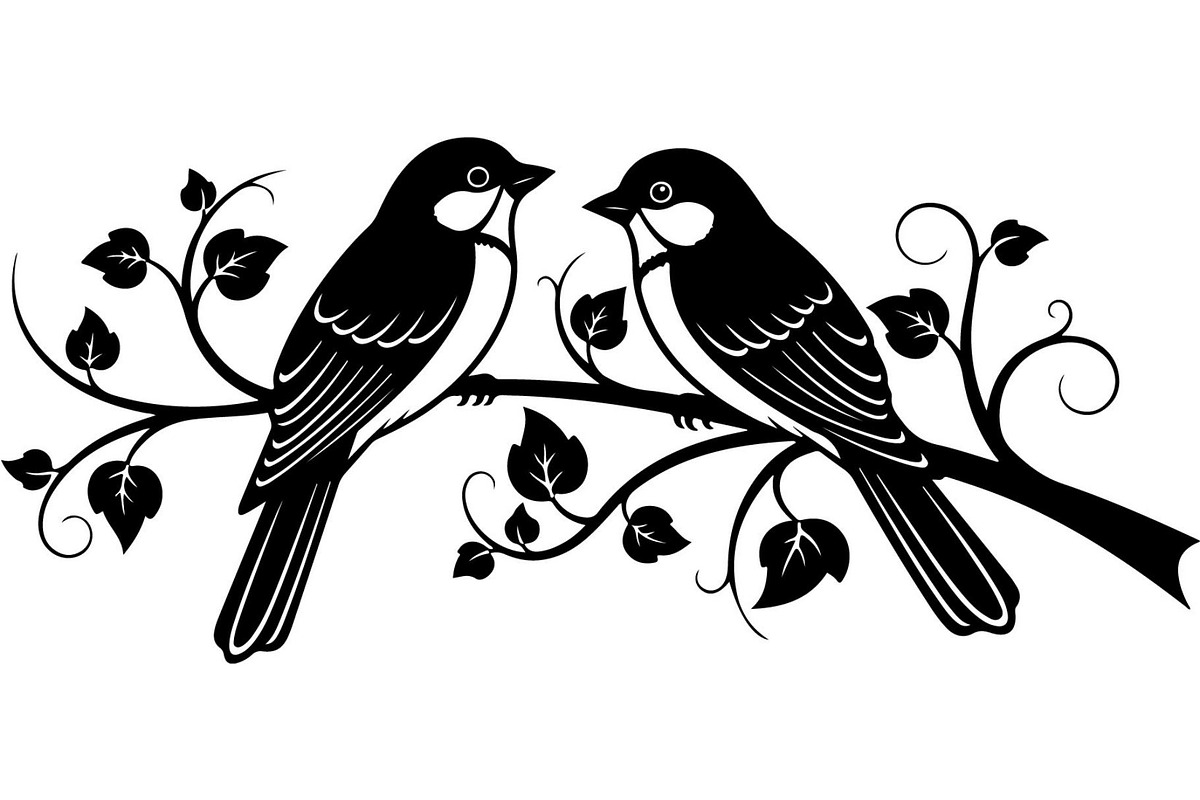 Birds on Branch Vector Collection, an Illustration by Designer_Momina (Photo 6 of 21)
