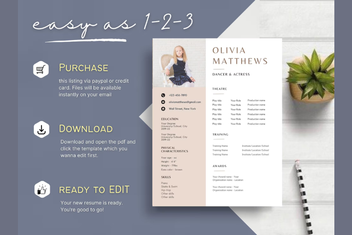 Child Actor Bundle Resume template, a Resume Template by Climbwithelevator (Photo 10 of 10)