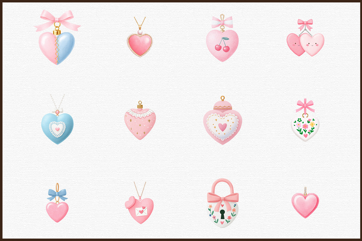 Heart Locket Coquette Valentine Clip, an Illustration by Sublimation Artist (Photo 3 of 6)