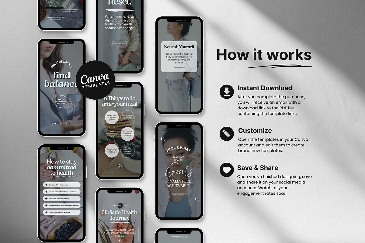 100 Health Coach Instagram Reels, a Social Media Template by DigiPax (Photo 7 of 10)