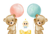Watercolor bear clipart. Baby bears, an Animal Illustration by Natalya_Mona_Art (Thumbnail 6 of 10)