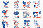 4th July Independence Day Clipart, a Seasonal Illustration by SugarCloudStudioArt (Thumbnail 1 of 7)