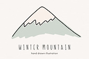 Winter mountain clipart illustration, an Illustration by Allyson Johnson (Thumbnail 1 of 3)