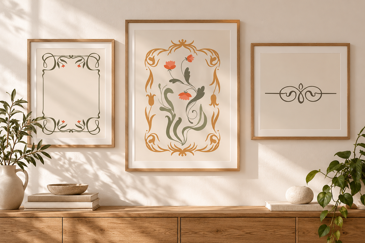 Art Nouveau Frames & Ornaments, a Decorative Illustration by Anna Studio (Photo 10 of 12)
