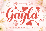 Gayla Romantic Script Font with Love, a Script Font by cocodesign (Thumbnail 1 of 7)