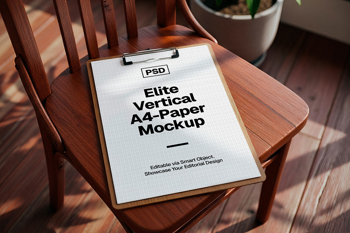 Vertical A4 Paper Clipboard Mockup, an Advertising Mockup by Elite Mockups (Photo 2 of 2)