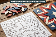 American Patriotic Barn Quilt Patter, a Pattern Graphic by AtacanDigital (Thumbnail 3 of 4)