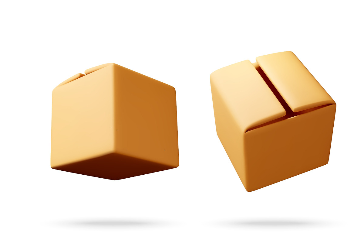 Set of brown cardboard boxes in 3d, an Object Illustration by Abscent (Photo 3 of 3)