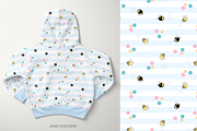 Bear Bee - Blue, a Pattern Graphic by Jaselvii Studio (Thumbnail 4 of 6)